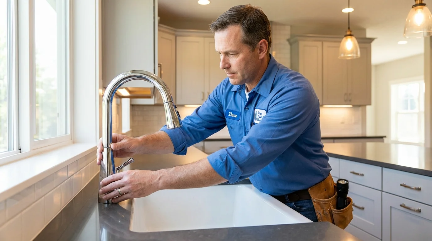 Kitchen faucet installation by Johns Plumbing LLC in Shelburn