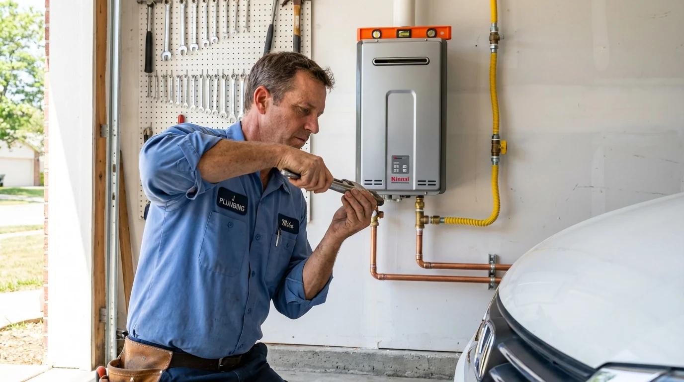Tankless water heater installation by a Johns Plumbing LLC plumber in Shelburn